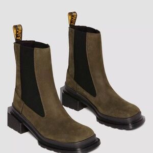 Dr. Martens Khaki Heeled Boots